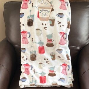 🫖 Cozy Coffee-Themed Fleece Blanket ☕️